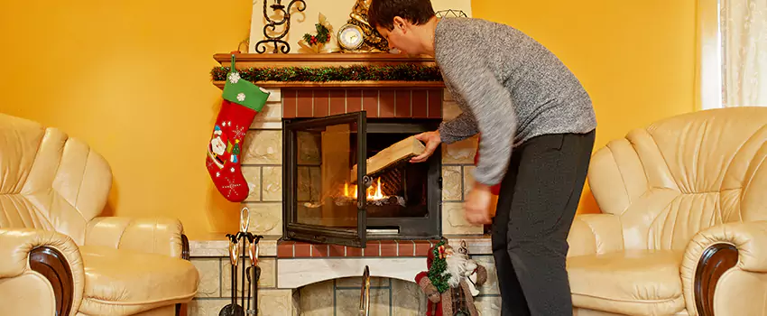 Rusted Metal Fireplace Restoration in Bloomington, Illinois